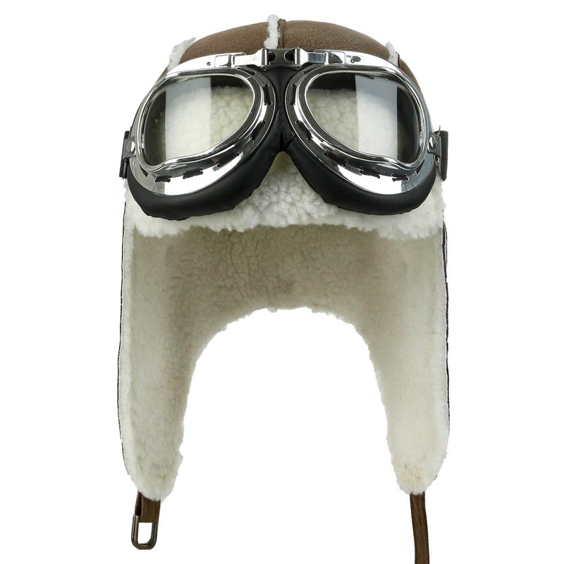 ililily Aviator Hat Winter Snowboard Fur Ear Flaps Trooper Trapper Pilot Goggles - Image 2
